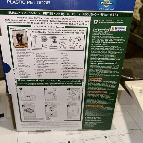 ❣️SALE NWT PETSAFE PLASTIC PET DOOR SYSTEM WHITE SMALL 1lb-15lb Radio System - Picture 12 of 16